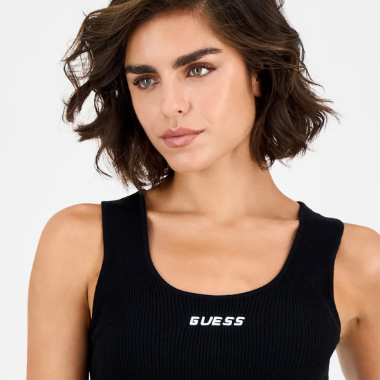 Guess Γυναικεία αμάνικη μπλούζα Flaminia Ribbed Bralette Crop Top